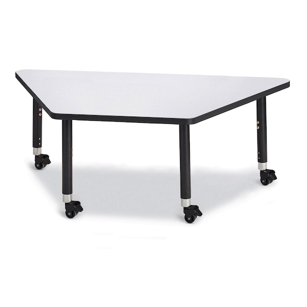 Berries Trapezoid Activity Tables, 30 in. x 60 in., Mobile, Freckled Gray/Black/Black